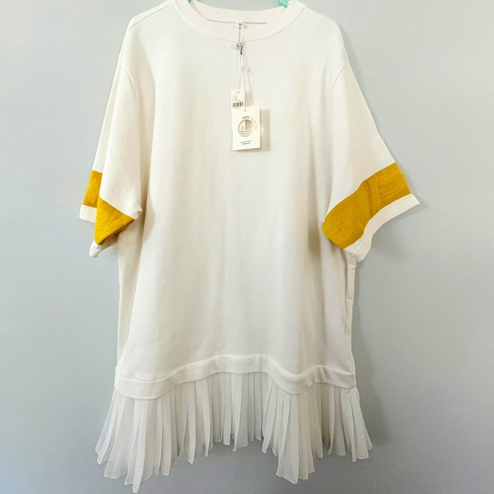 Anthropologie DAILY PRACTICE | Sporty Oversized Sweatshirt Pleated Dress